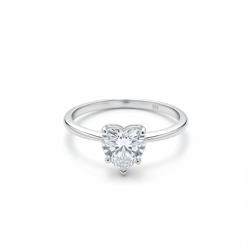 Amora Hearts White Ring